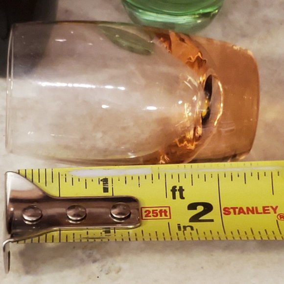 Set of 4 Colored Hand Blown Shot Glasses barware Korea art glass 2.25" - Picture 7 of 7